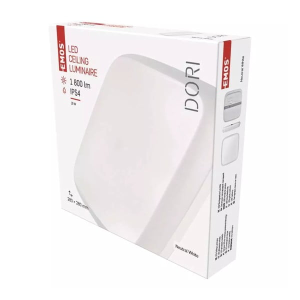 Plafoniera LED bianca 28x28 cm Dori - EMOS-image-1