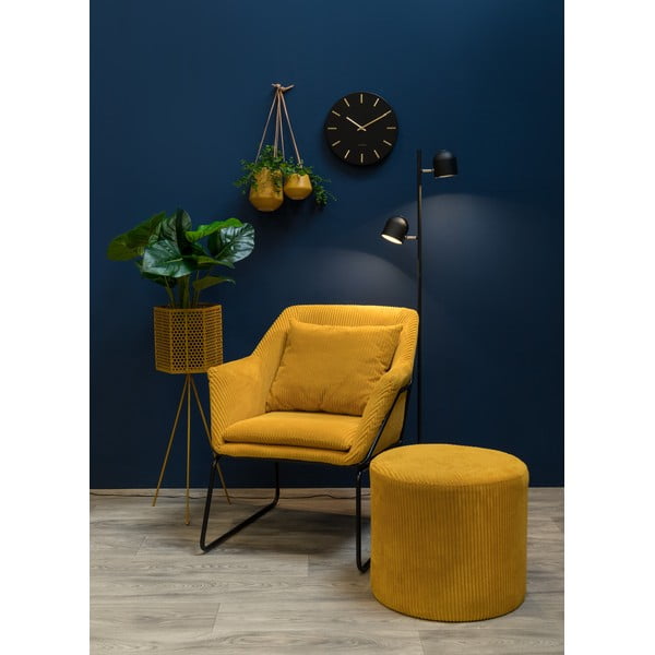 Poltrona in velluto a coste giallo Glam - Leitmotiv-image-1