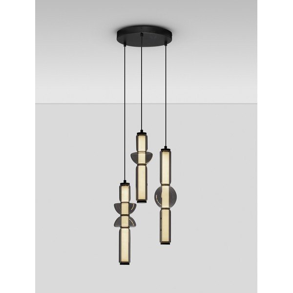 Lampadario LED grigio in vetro con intensità regolabile ø 38 cm Ulon – Nova Luce-image-4
