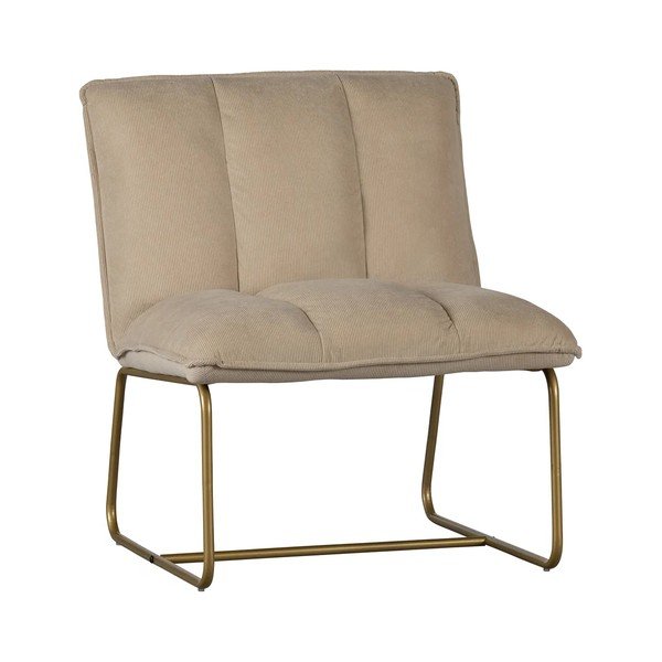 Poltrona beige con struttura in oro Fie Fire - WOOOD