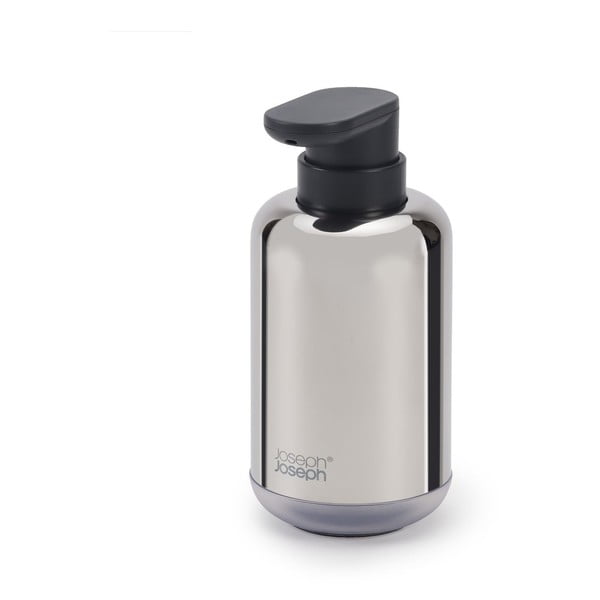 Dispenser di sapone in acciaio inox argento lucido 300 ml EasyStore Luxe - Joseph Joseph