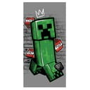 Asciugamano per bambini verde/grigio in cotone 70x140 cm Minecraft "Metro Art Creeper" – Jerry Fabrics