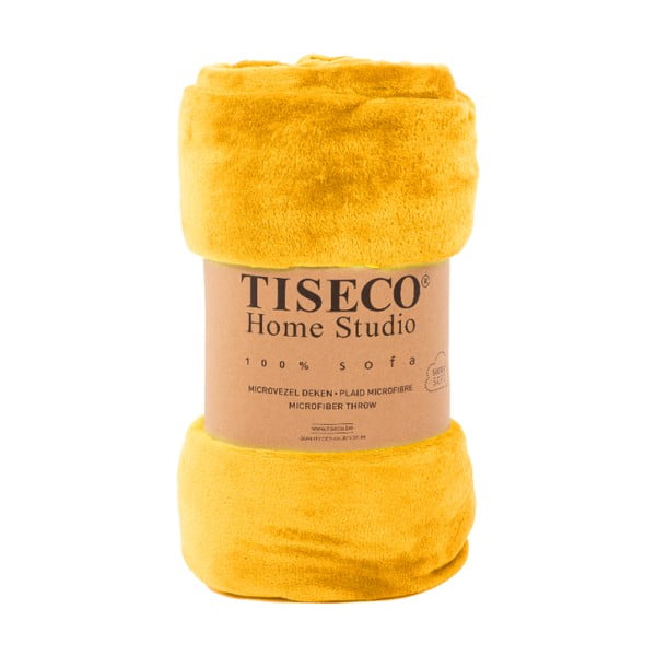 Copriletto giallo in micropush per letto singolo 150x200 cm Cosy - Tiseco Home Studio