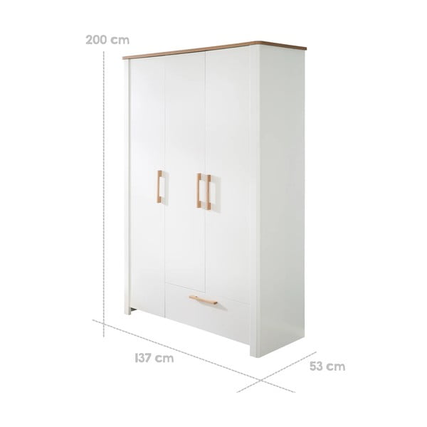 Armadio bianco per bambini 139x200 cm Ava - Roba-image-3