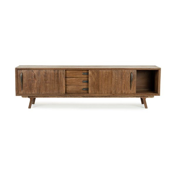 Mobile TV di colore naturale in mango massiccio 200x60x43 cm Sherman – Bizzotto-image-1