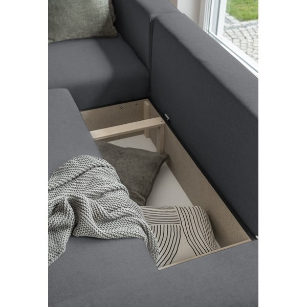 Divano letto angolare grigio scuro (variabile) Homely Tommy - Miuform-image-2