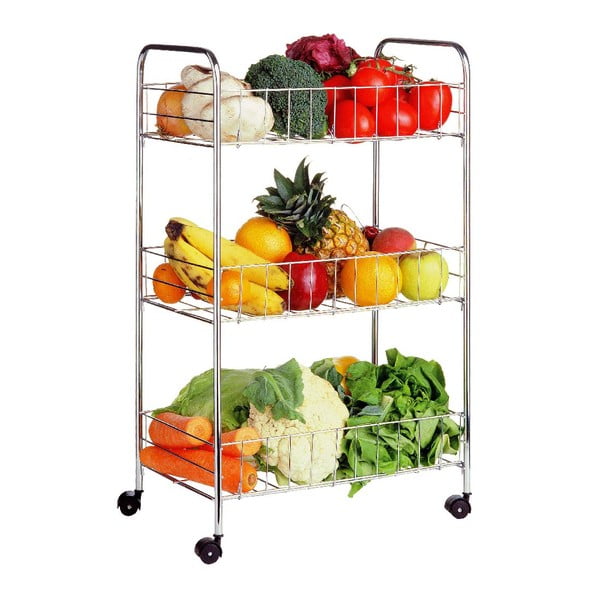 Scaffale mobile in metallo argento 36x64 cm - Premier Housewares