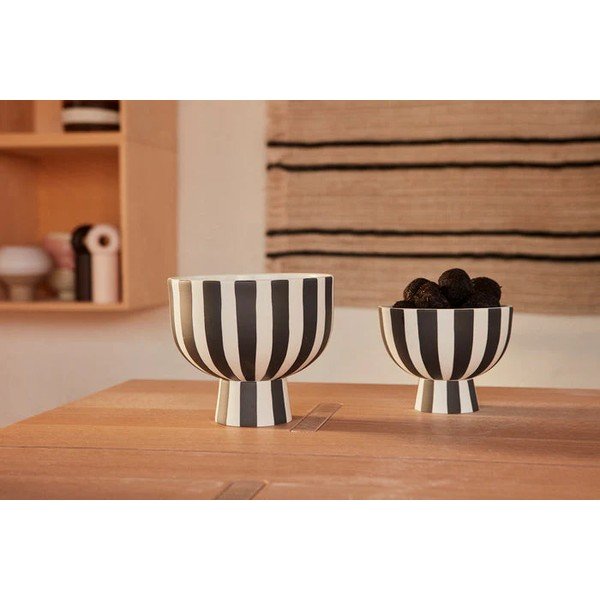 Ciotolina da portata bianca e nera in gres Toppu – OYOY Living Design-image-3