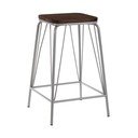 Sgabello grigio/colore naturale scuro in olmo massiccio District – Premier Housewares
