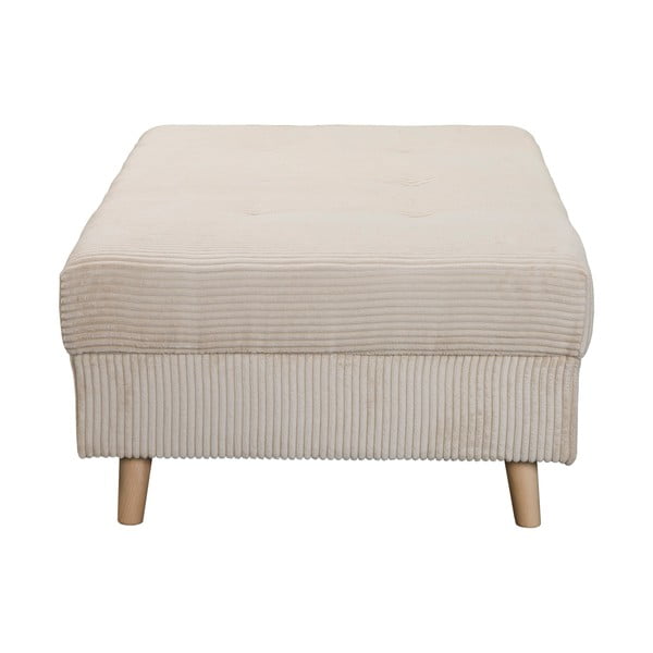 Sgabello in velluto a coste color crema Ariella - Ropez-image-3