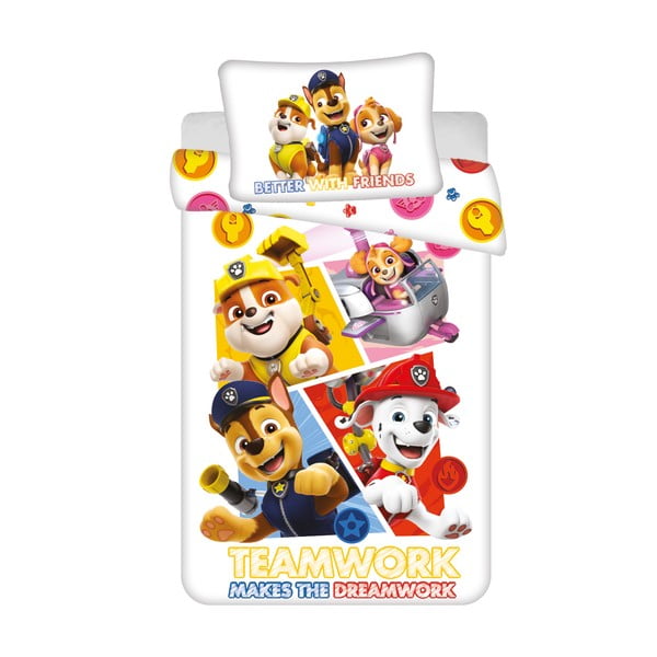 Set copripiumino e federa da bambini in cotone per culla 100x135 cm Paw Patrol – Jerry Fabrics