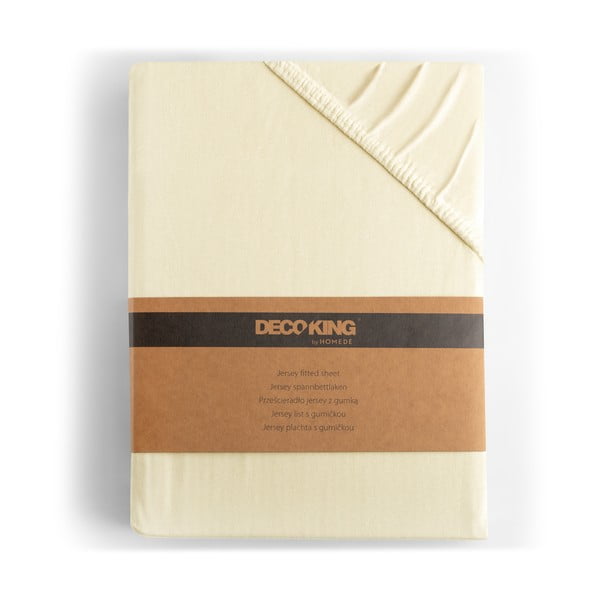 Lenzuolo con angoli color crema in jersey 240x200 cm Amber – Restilo-image-4