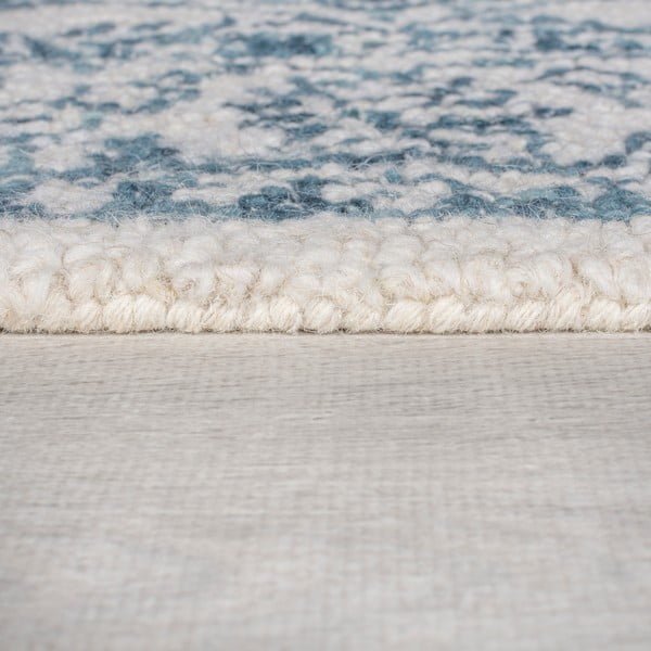 Tappeto in lana bianco/blu 200x290 cm Yasmin - Flair Rugs-image-4
