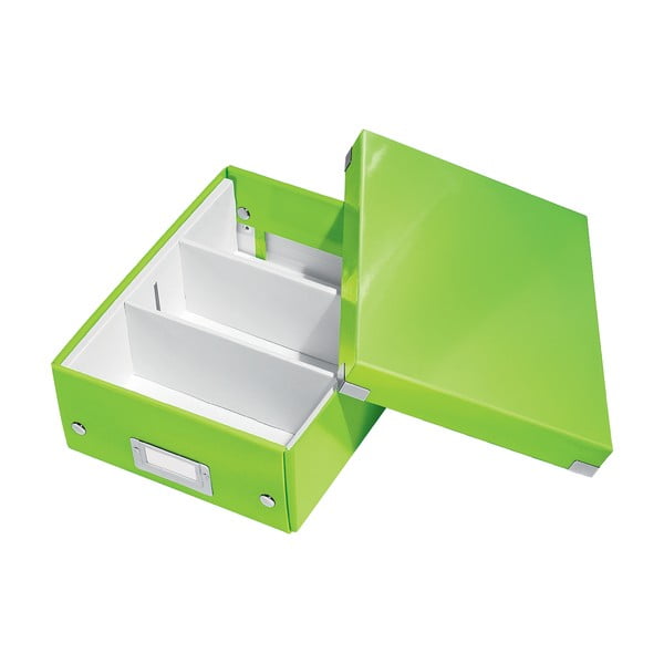 Scatola di cartone verde con coperchio Click&Store - Leitz