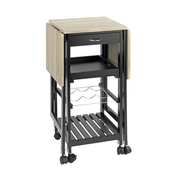 Mobile da vino in rovere con decoro bordeaux e naturale per 3 bottiglie, 97x77 cm - Maximex-image-2