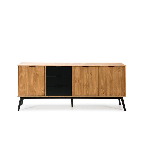 Credenza in legno di pino marrone Lucie, larghezza 171 cm - Marckeric