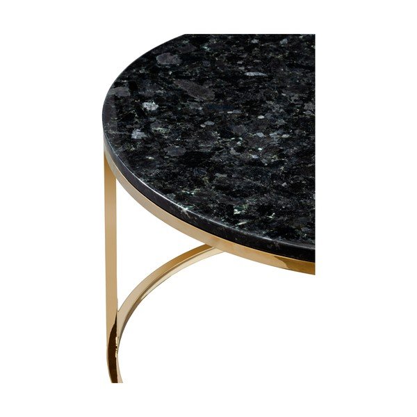 Tavolino in granito nero con base in oro , ⌀ 85 cm Crystal - RGE-image-3