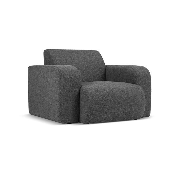 Poltrona grigio scuro in tessuto bouclé Molino - Micadoni Home