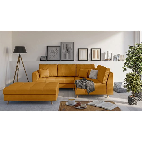 Poggiapiedi in colore senape Ariella - Ropez-image-1