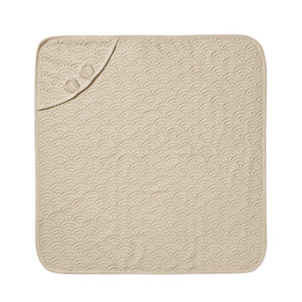 Asciugamano con cappuccio da bambini beige in cotone organico 80x80 cm Almond – Cam Cam Copenhagen-image-4