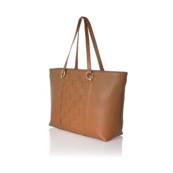 Borsa in pelle marrone cognac Cognac - Federica Bassi-image-3