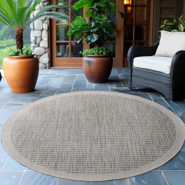 Tappeto grigio rotondo per esterni ø 160 cm Giza - Ayyildiz Carpets-image-1
