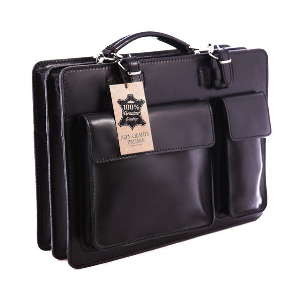Organizer in pelle nera Gaia - Chicca Borse-image-1