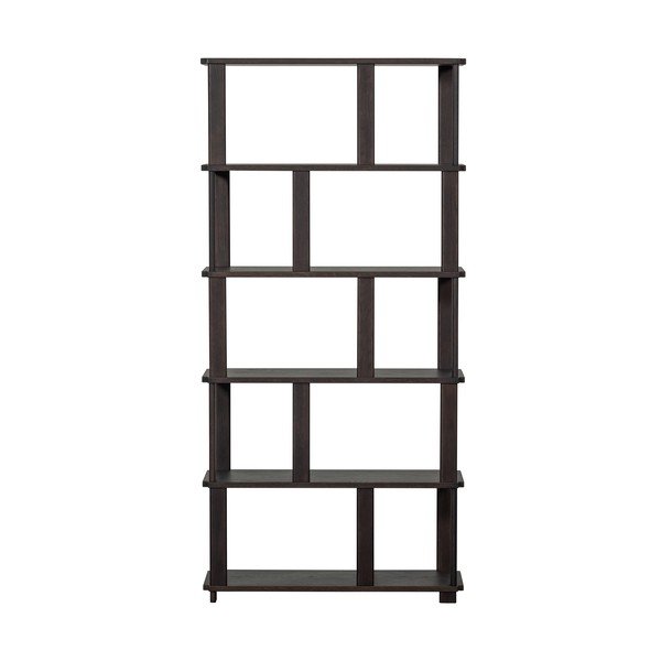 Libreria marrone scuro in rovere massiccio 90x186x30 cm Riss – WOOOD-image-4