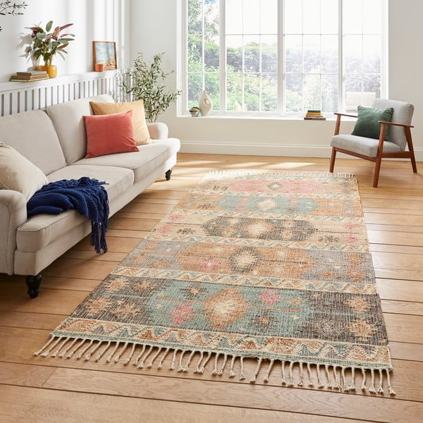 Tappeto beige in iuta tessuto a mano 150x230 cm Bazaar – Think Rugs-image-2