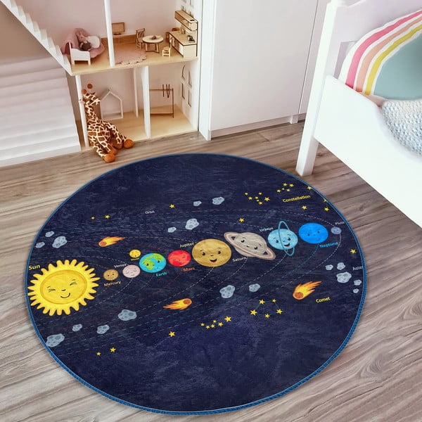 Tappeto per bambini in blu scuro ø 100 cm Comfort – Mila Home-image-4