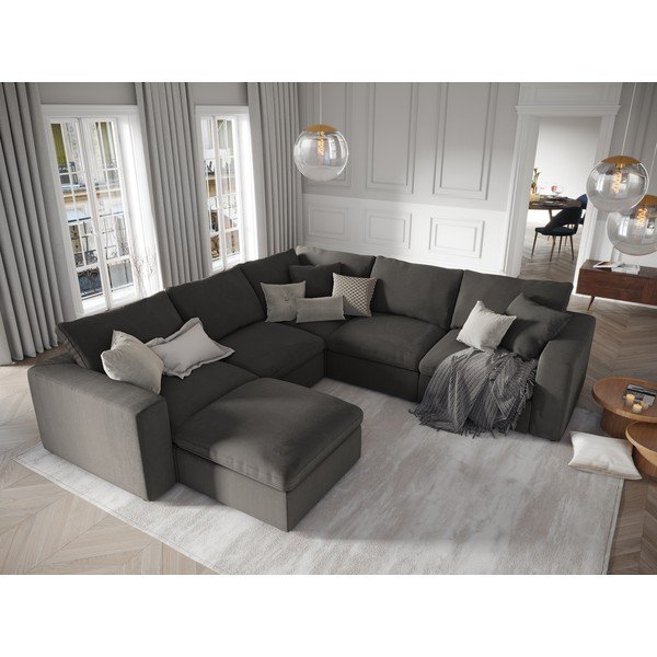 Parte angolare reversibile marrone scuro del divano modulare in velluto a coste Galaxy - Windsor & Co Sofas-image-4