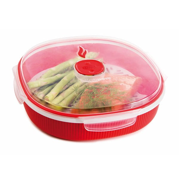 Set per la cottura a vapore dei cibi al microonde, rosso, 2 l - Snips-image-4