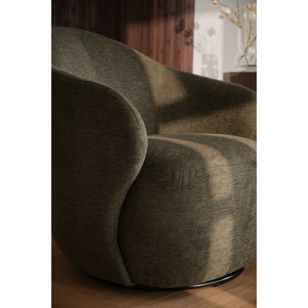 Poltrona color kaki girevole Chapeltown – Rowico-image-4
