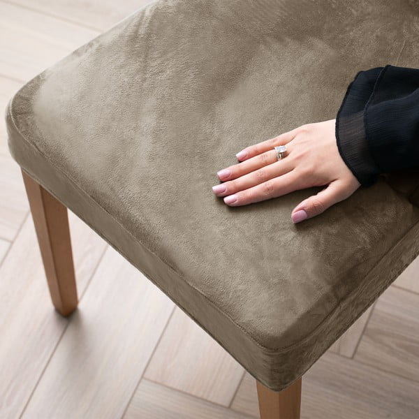 Set di coprisedia greige con rivestimento elastico per sedie 4 pz 48 cm Sento – Restilo-image-1