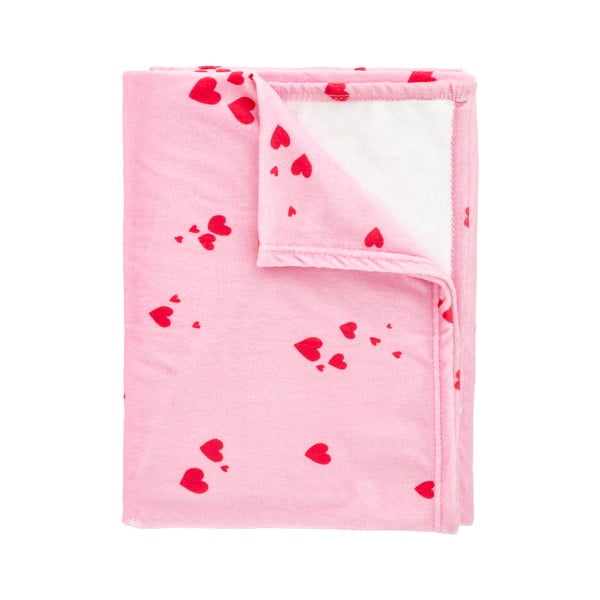 Coperta rosa in vello 200x240 cm Heart – Catherine Lansfield