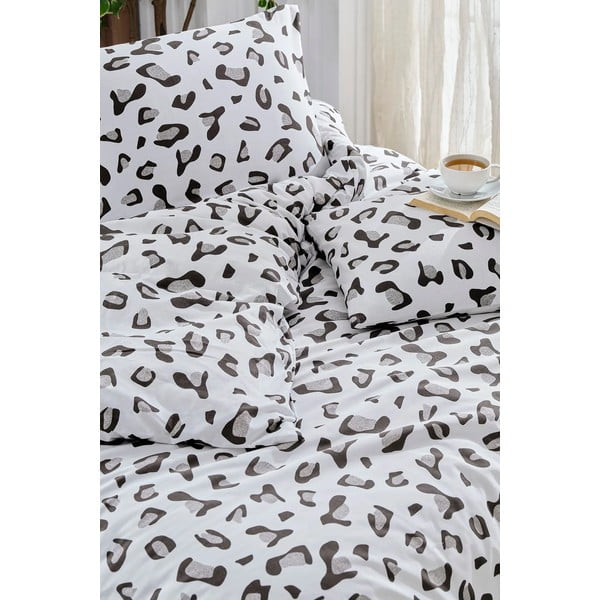 Set copripiumino e federa bianco/grigio per letto singolo o esteso con lenzuolo incluso/3 pezzi 160x220 cm Modern – Mila Home-image-2