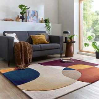 Tappeto viola in lana tessuto a mano 120x170 cm Glow Purple Multi – Flair Rugs