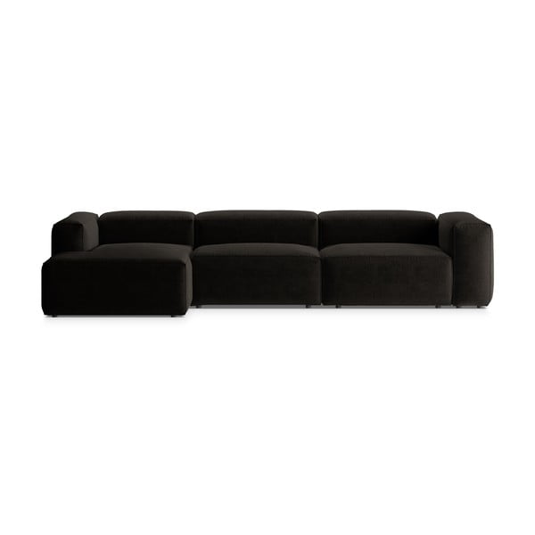 Divano angolare nero (con penisola a sinistra/con chaise lounge) Bergamo – Cosmopolitan Design