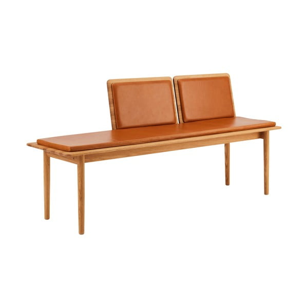 Panca in pelle marrone cognac Elba - Hammel Furniture