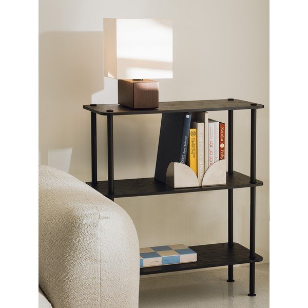 Scaffale nero con effetto rovere 80x90,5x35 cm Teidi – noo.ma-image-1