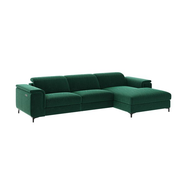 Divano angolare in velluto verde scuro (angolo destro) Brito - MESONICA-image-4