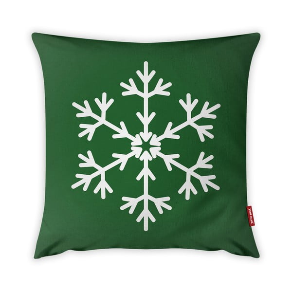Federa per cuscino Periodo natalizio Verde Semplice Fiocco di neve, 43 x 43 cm - Vitaus