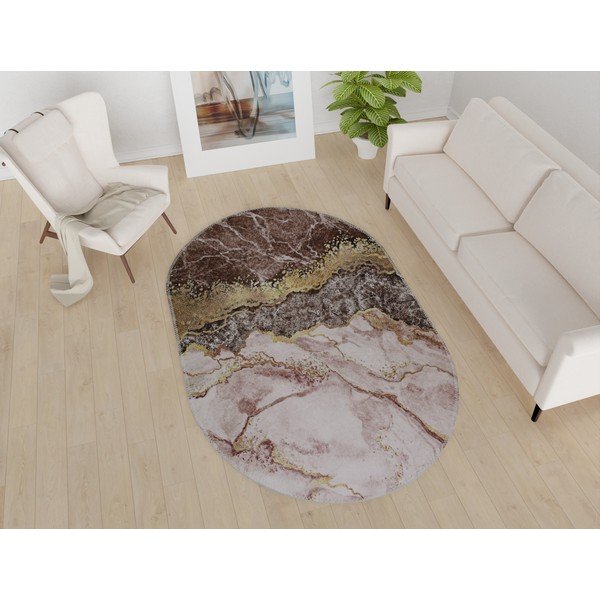 Tappeto lavabile in marrone-oro 120x180 cm - Vitaus-image-1