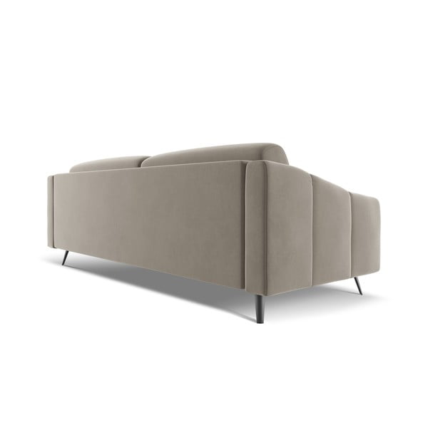 Divano beige con rivestimento in velluto 238 cm Nalu – Makamii-image-4
