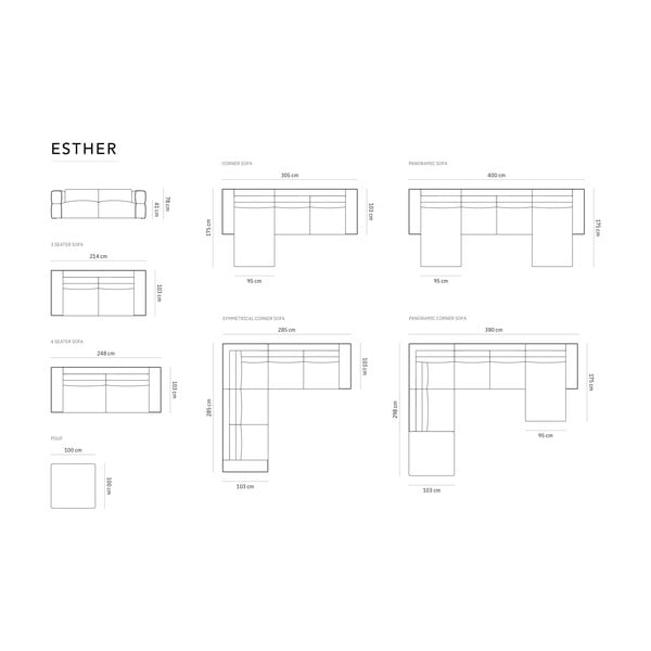 Divano bordeaux 248 cm Esther - Milo Casa-image-4