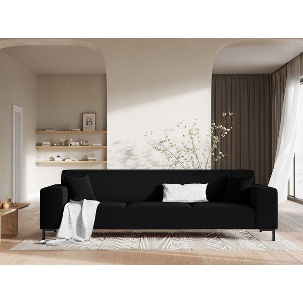 Černá sametová pohovka Cosmopolitan Design Siena-image-1