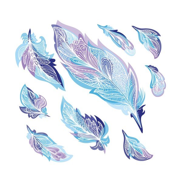 Sada 9 samolepek Ambiance Boho Feathers-image-2