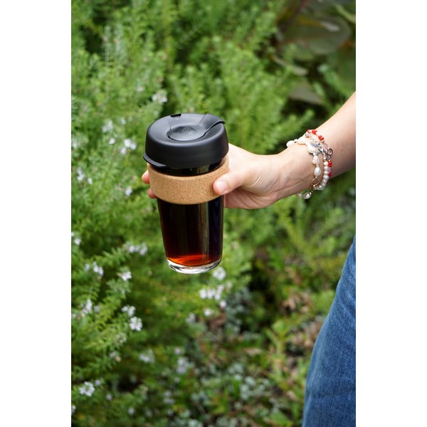 Tazza da viaggio nera/marrone 454 ml Brew Cork Black L – KeepCup-image-1