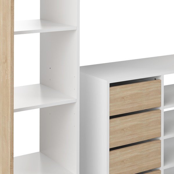 Armadio bianco e beige in rovere 185x182 cm Tom - TemaHome-image-4