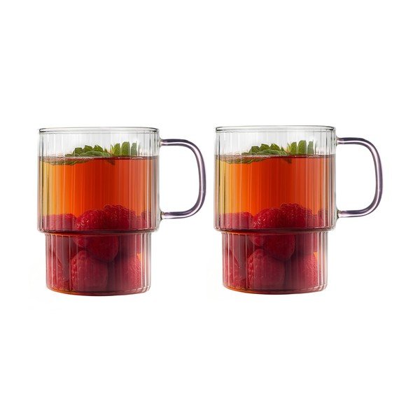 Tazze in set per cappuccino rosa in vetro 2 pz 350 ml Livio – Vialli Design